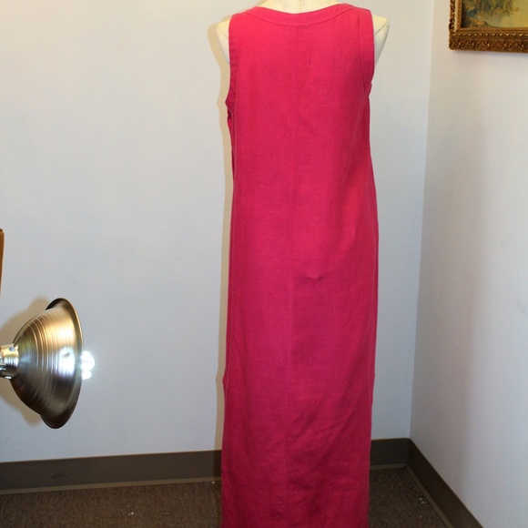 Cali Cali 100% Linen Pink Summer Dress Maxi Size M - Picture 4 of 5